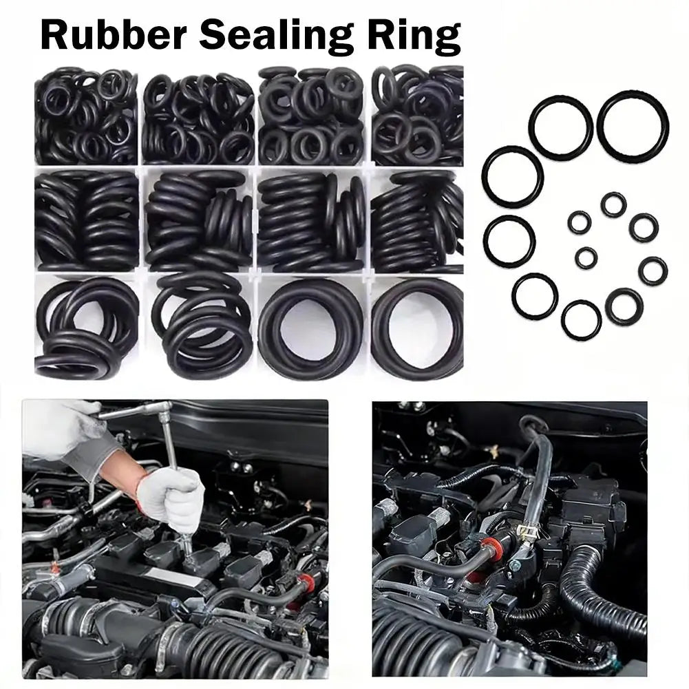 Rubber O-ring Assortment Black Sealing Gasket Faucet Automotive Air Qme