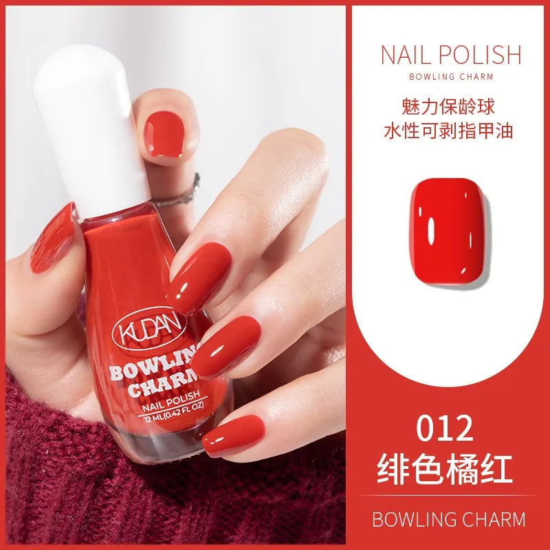40 Colors New Nail Polish for Summer Water-based Quick Drying Tearable Nail Art Semipermanent Monochrome No Baking Lamp Varnish Qme 012