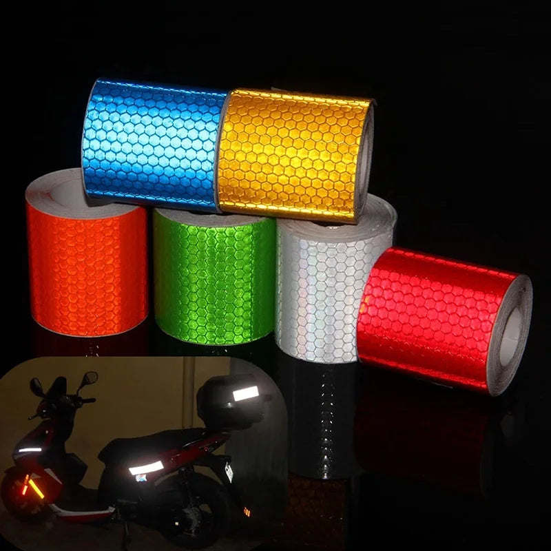 1/3M Reflective Car Stickers Waterproof Self-Adhesive Safety Warning Tape Strong Adhesive Reflectors Conspicuity Strip for Truck Qme