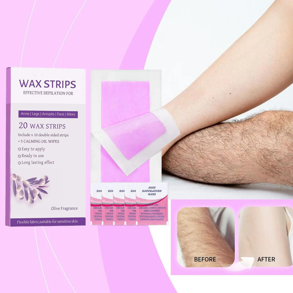 Professional Hair Removal Wax Strips Facial Waxing Wipe Sticker Qme