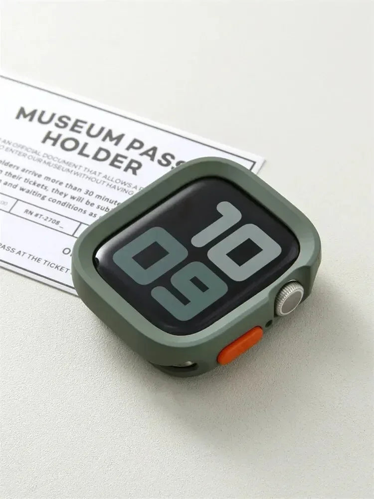 2024 New Bumper Soft Silicone Case For Apple Watch 9 8 7 6 SE 5 Sport Anti-drop Matte Cover For iwatch 49mm 41mm 40mm 44mm 45 mm Qme