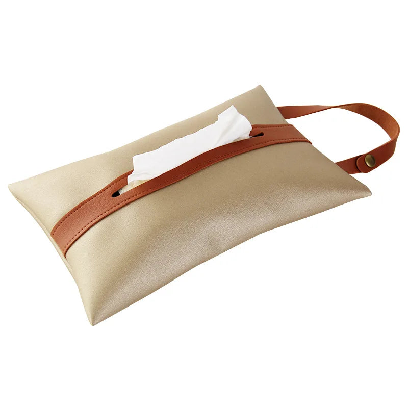 Simple Matching Tissue Bag Car Box Pumping Hanging Decorative Cover Qme Gold