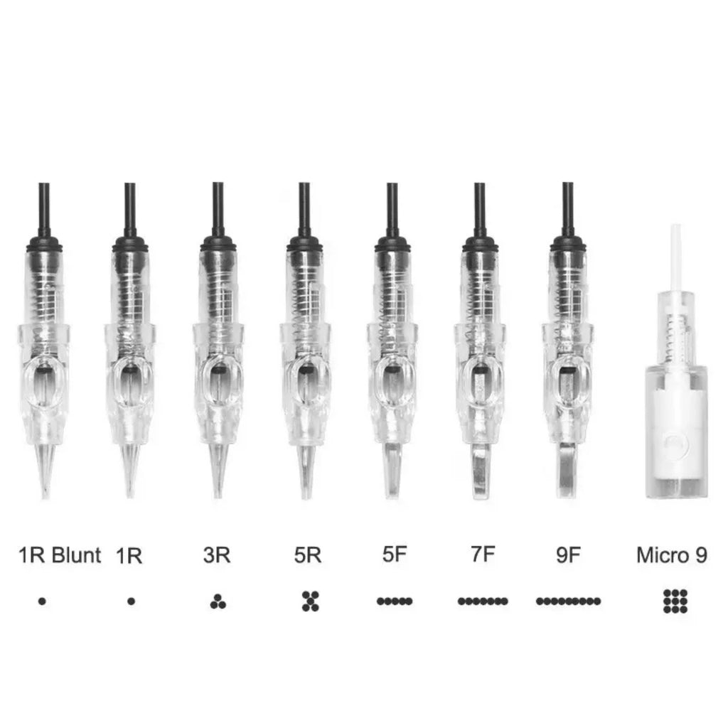 10/5pcs PMU Permanent Makeup Tattoo Cartridge Needle Set 600D-G Disposable Sterilized 1R 3R 5R 5F 7F for Eyebrow & Lip Tattooing Qme