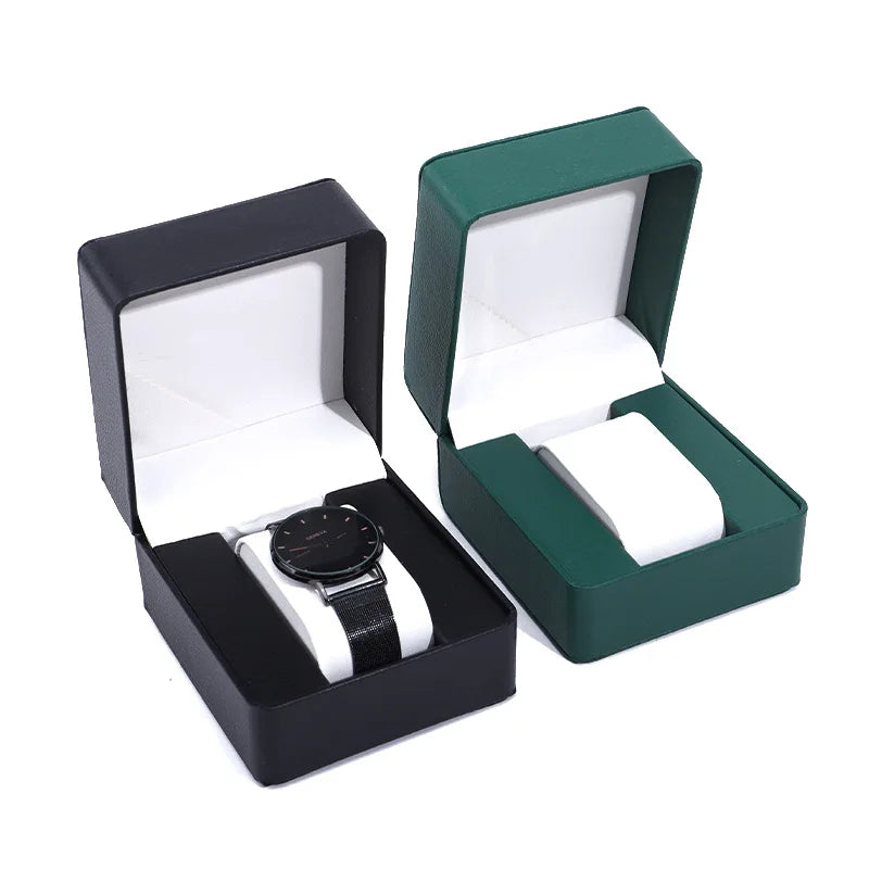 Single Watch Gift Box with Pillow Premium PU Leather Wristwatch Display Case Organizer and Watch Case for Gift Qme