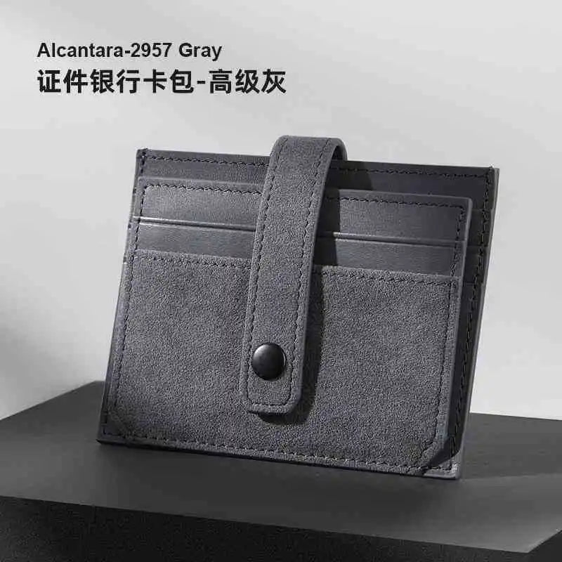 Exquisite High-end Card Bag Flip Fur Cover Ultra-thin Portable Mini Qme Dark Grey