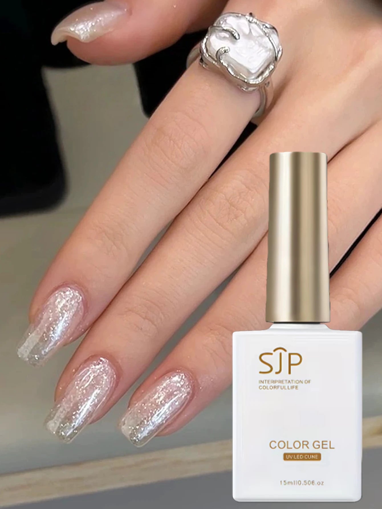 White Opal Powder Snowflake Nail Polish Gel UV Art DIY Charm Qme