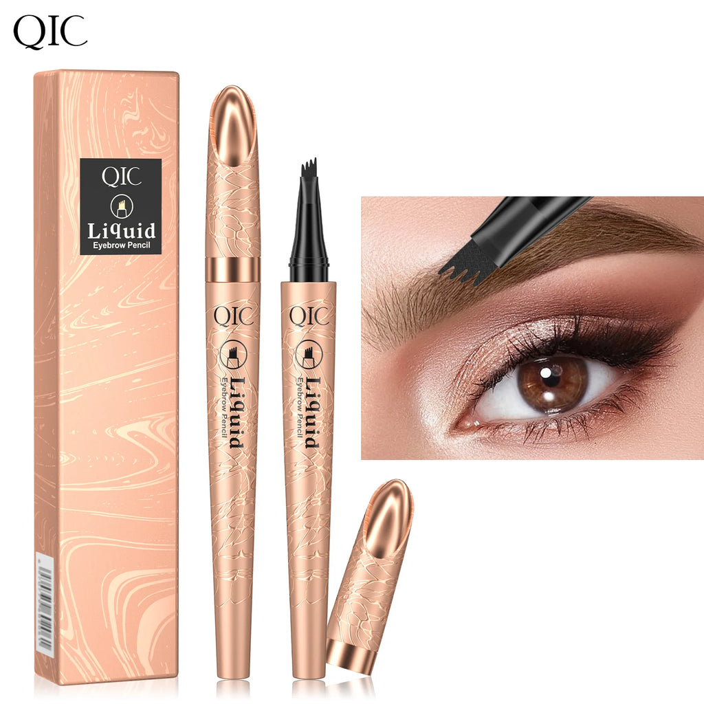 4 Tips Eyebrow Pen Waterproof Anti-smudge Long Lasting Liquid Brow 4 Colors Microblading Natural Wild Eyebrow Makeup Qme