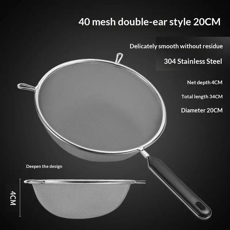 Rgonomic Kitchen Strainer Christmas Recipes Non-slip Handle Hook Qme I
