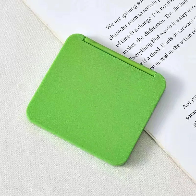 2-Face Makeup Mirror Square Portable Cute Girl's Hand Mini Pocket Qme Green China Mainland