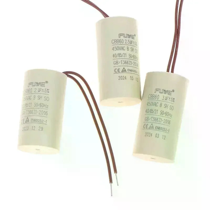 1/5Pcs 2/2.5/3uF Capacitor For Air Compressors Pressure Washers CBB60 Capacitor For Circulating Water Pump Hanging Fireplace Qme