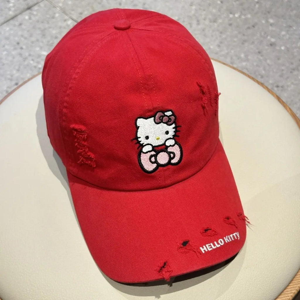 Hello Kitty Kuromi Hats Fisherman's Hats Baseball Caps New Face-Slimming Bucket Hats Leopard-Print Baseball Caps Qme hangna-5