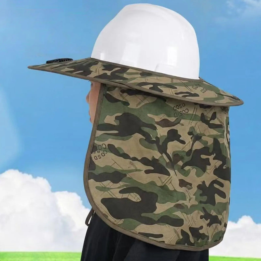 Hard Hat Brim Solar Powered USB Removable Breathable Visor Hard Hat Shade Full Brim For Construction Work Outdoor Fishing Summer Qme