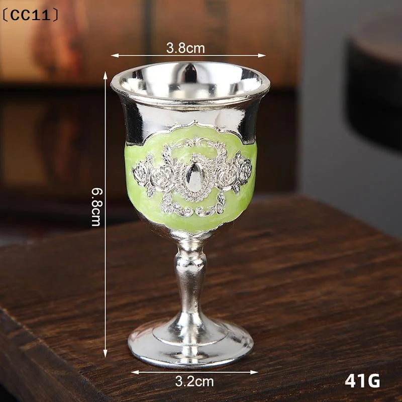 European White Wine Cup Vintage Glass Classic Metal Drinkware Goblet Qme