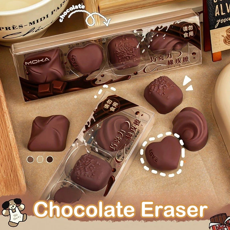Creative Cute Simulated Chocolate Eraser Student Rubber Kawaii Qme