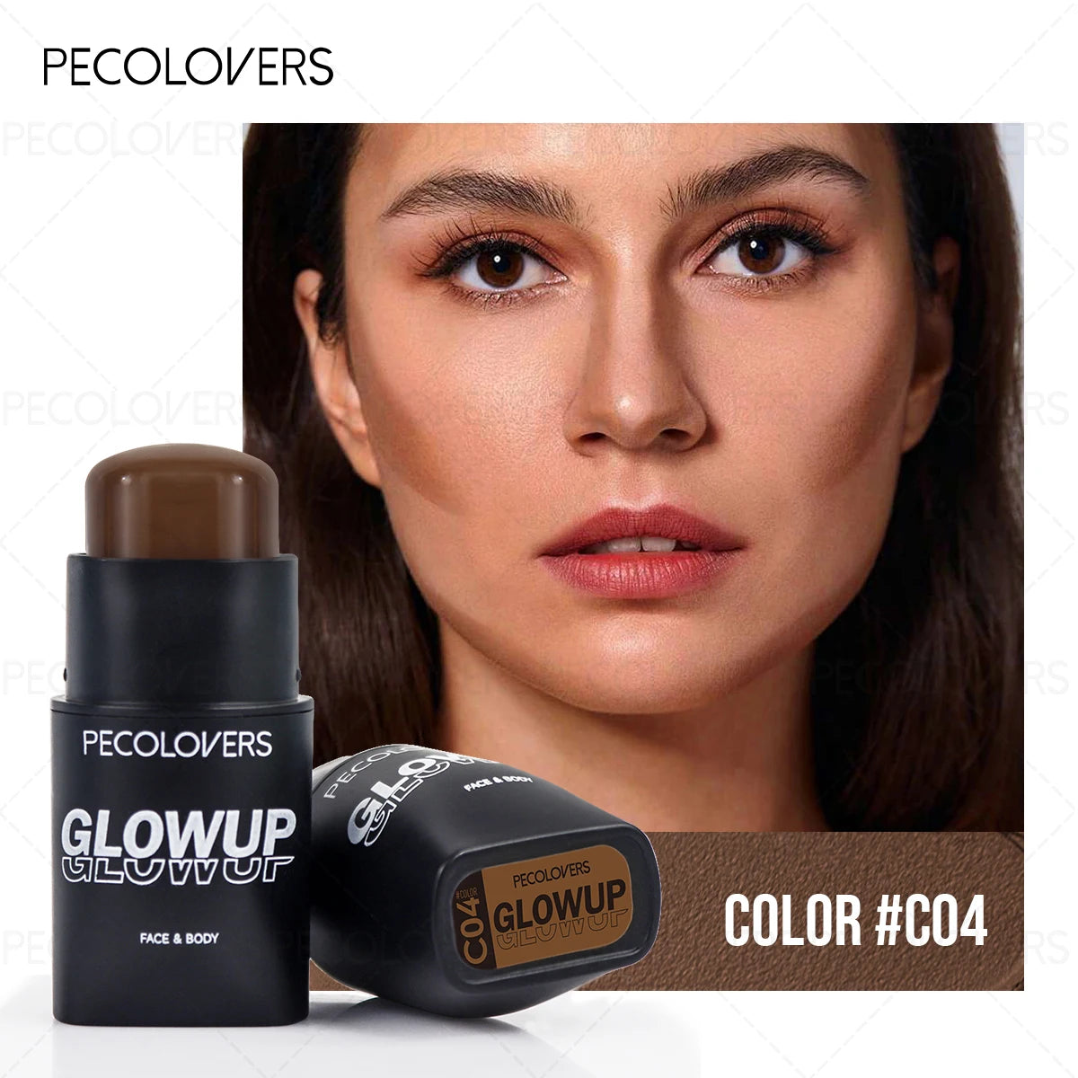 Face Contour Stick 3D Natural Shadow Look All Skins Highlight Qme C04
