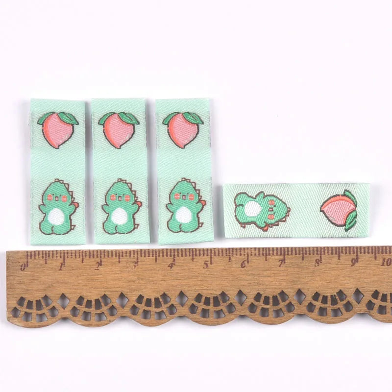 50Pcs Colorful Mixed Animal Fruit Embroidery Colth Labels Kid Garment Washable Care Tags Sewing Accessories Crafts DIY Supplies Qme 2
