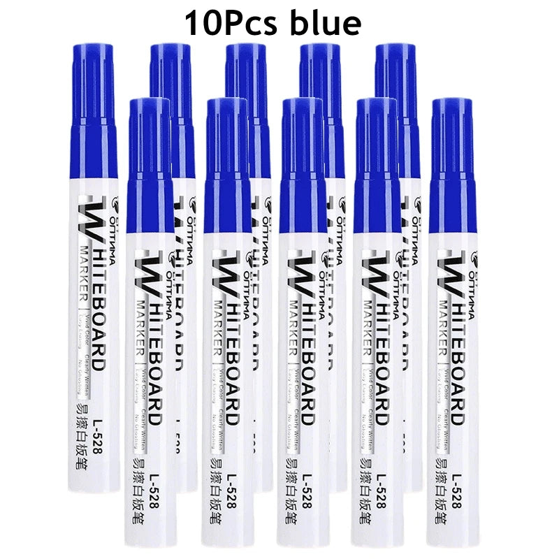 1/20/100Pcs Erasable Whiteboard Marker Pen Blackboard Marker for Classroom Glass Office School Stationery White Board Marker Qme 10Pcs Blue