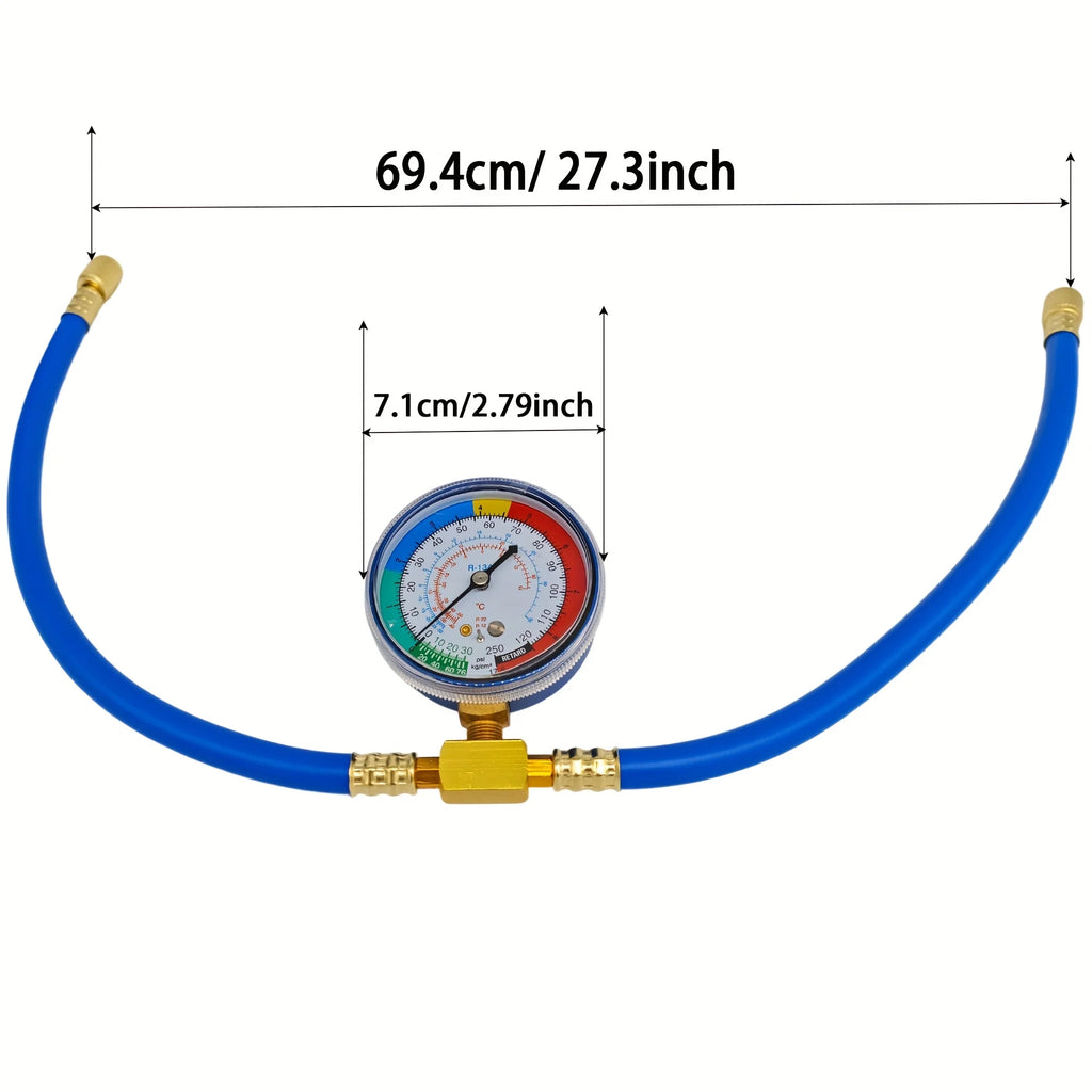 R134A Recharge Measuring Hose Can Tap Gauge Refrigerant Charging Pipe Qme