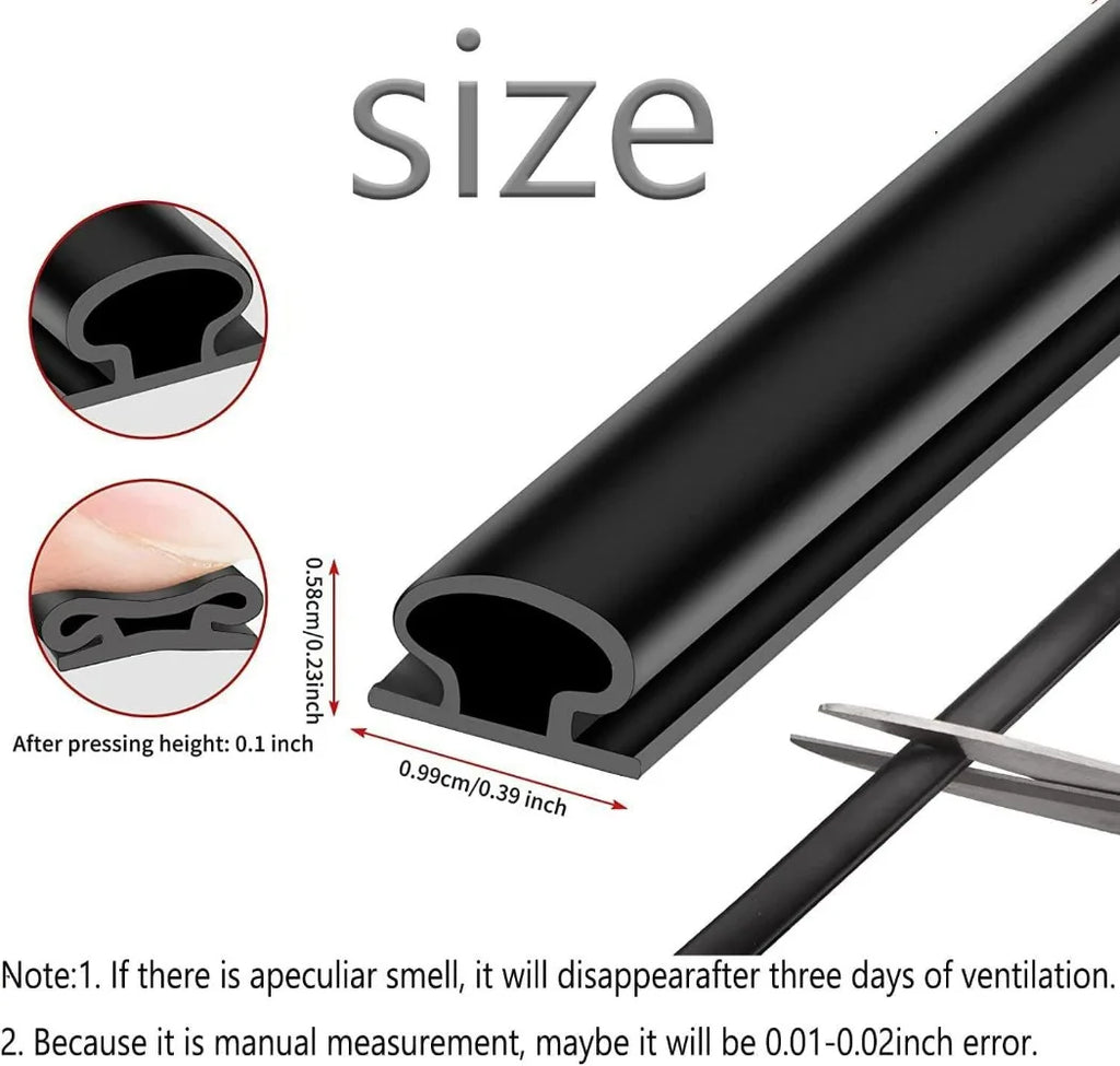 6-15M Sound Proof Door Window Sealing Strip Weatherproof Anti-Collision Strip Self-Adhesive Anti Dust Door Seal Rubber Strip Qme