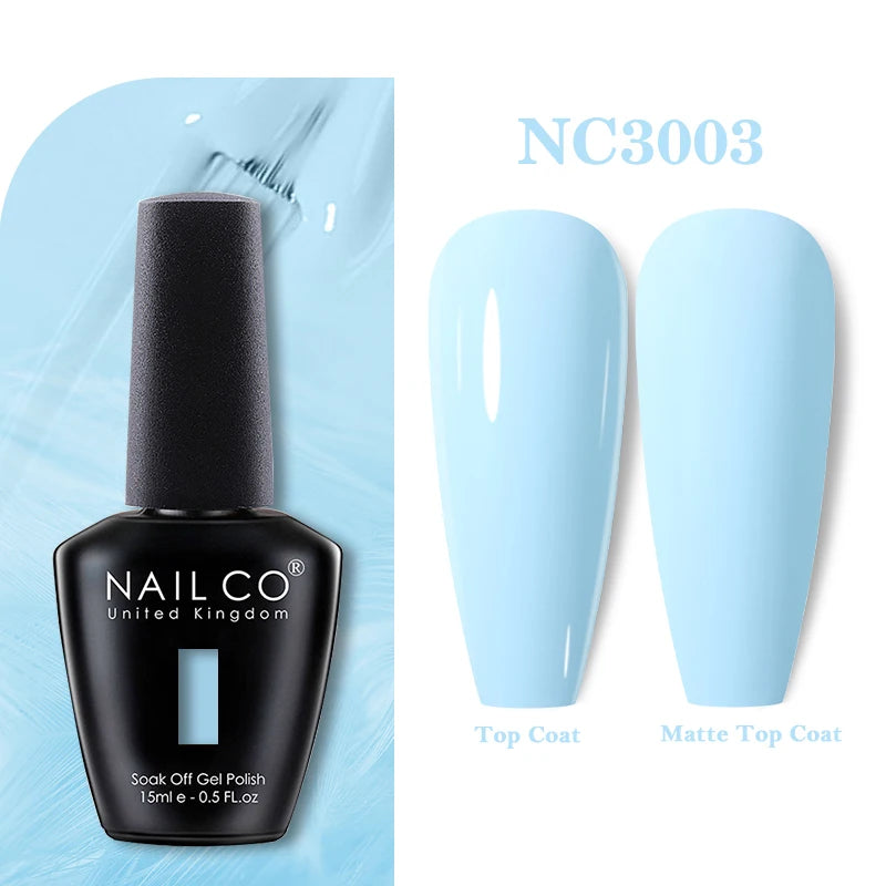 NAILCO Rubber Base Gel Polish Milky Pink Jelly White Beige 6Colors