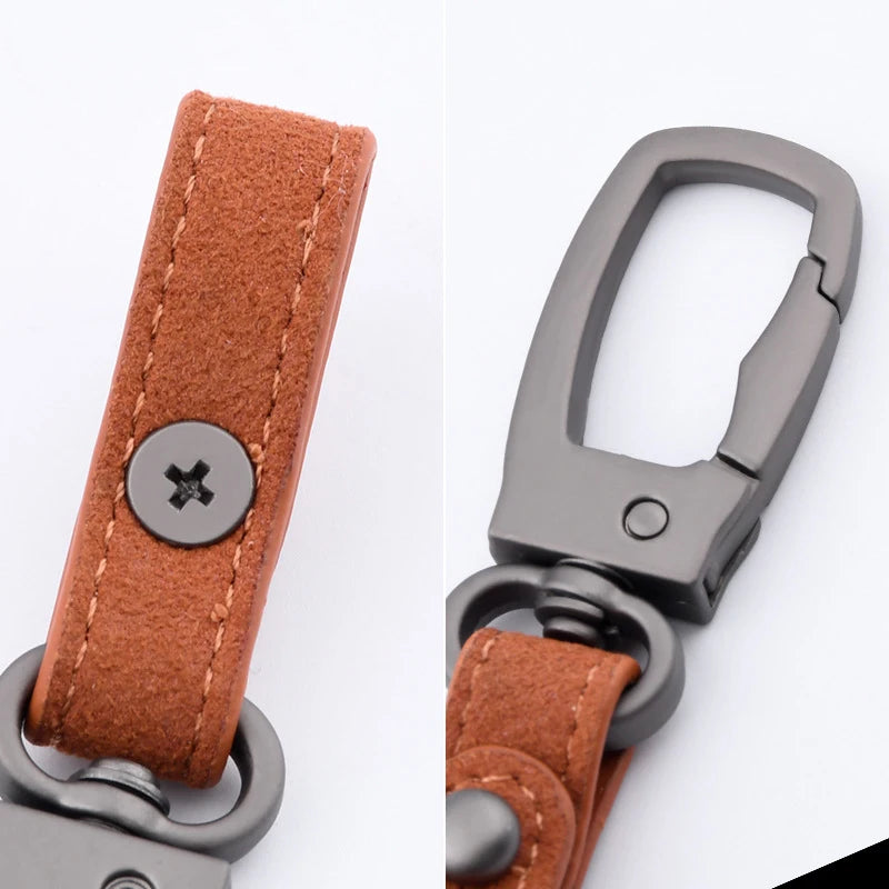 Handmade Leather Keyring Outdoor Camping DIY Car Keychain Charms Qme