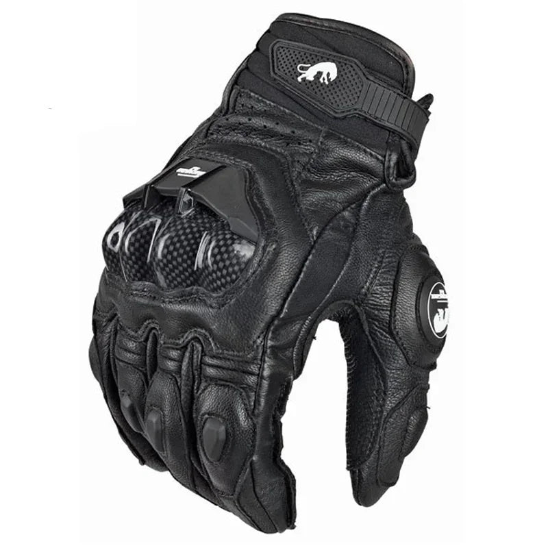 Mens Women 4 Season Driving Supertech Black/White Motorcycle Leather Gloves Racing Glove Motorbike Cowhide Racing Bike Knight Qme leather black M