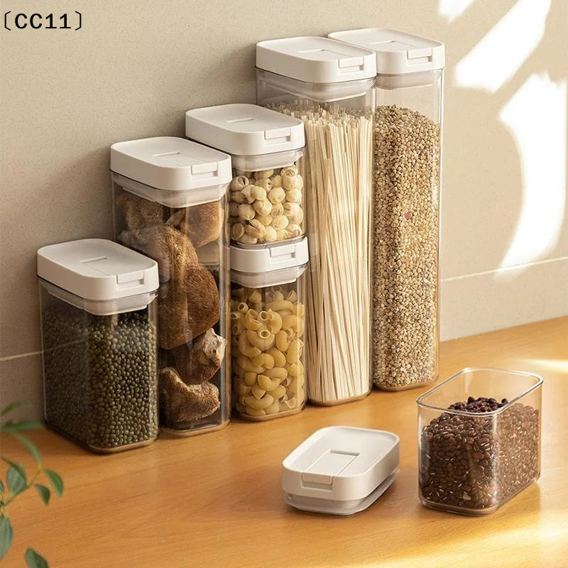 Plastic Sealed Jar Transparent Leakproof Moistureproof Kitchen Qme