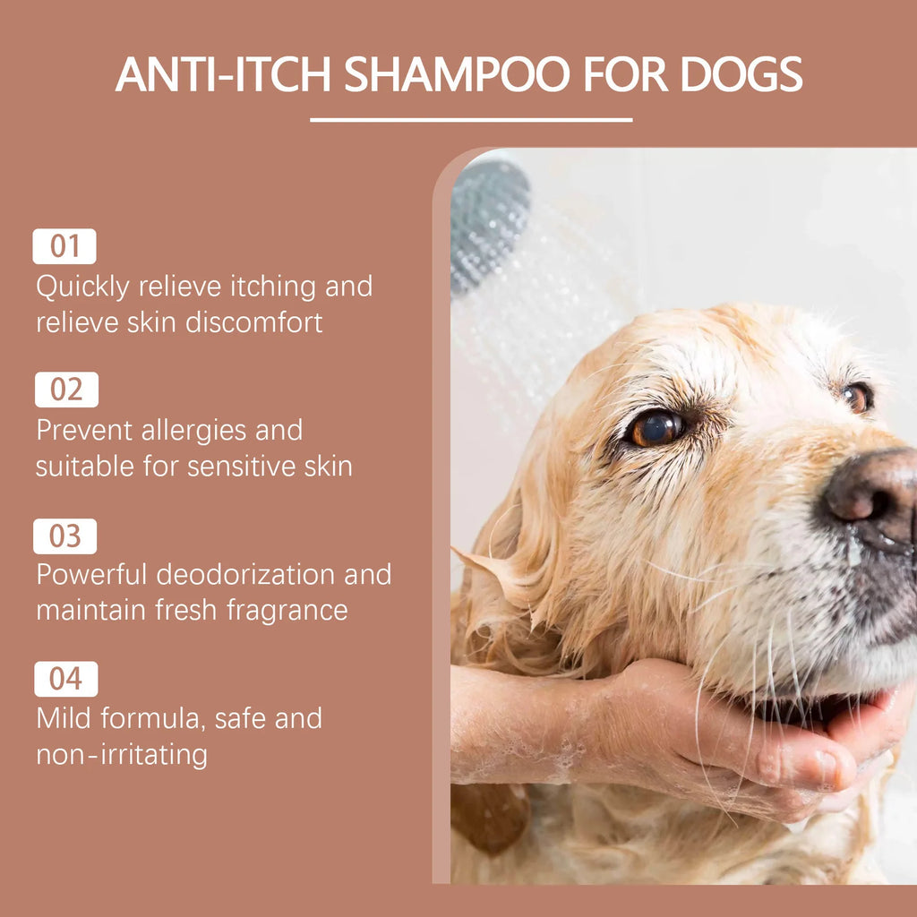 Dog Shampoo Conditioner Moisturizing for Sensitive Skin PH Balanced Anti Itching Flea Killer Dirt Mite Removal Pet Cleaning Foam Qme