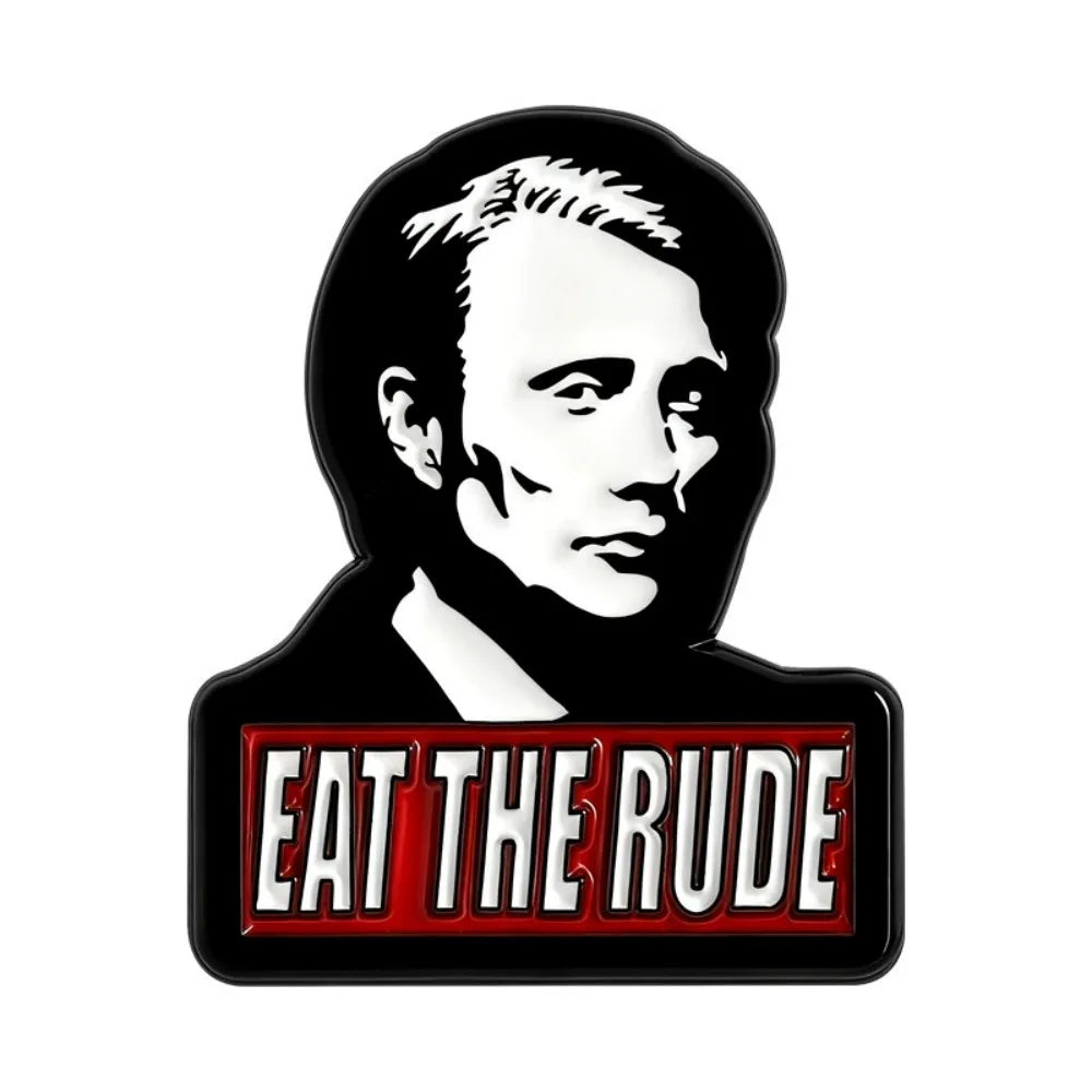 Hannibal Eat The Rude Enamel Pins Creative Character Couple Girl Let Me See Metal Badge Brooch Jewelry Gift For Children Friends Qme style 1