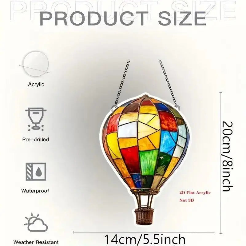 2D Air Balloon Light-collecting Device Flower Window Pendant Garden Qme B
