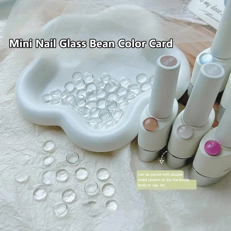 240 Fake Chart Showing 1 2 Mini Round Shaped Clear Glass Nail Polish Qme