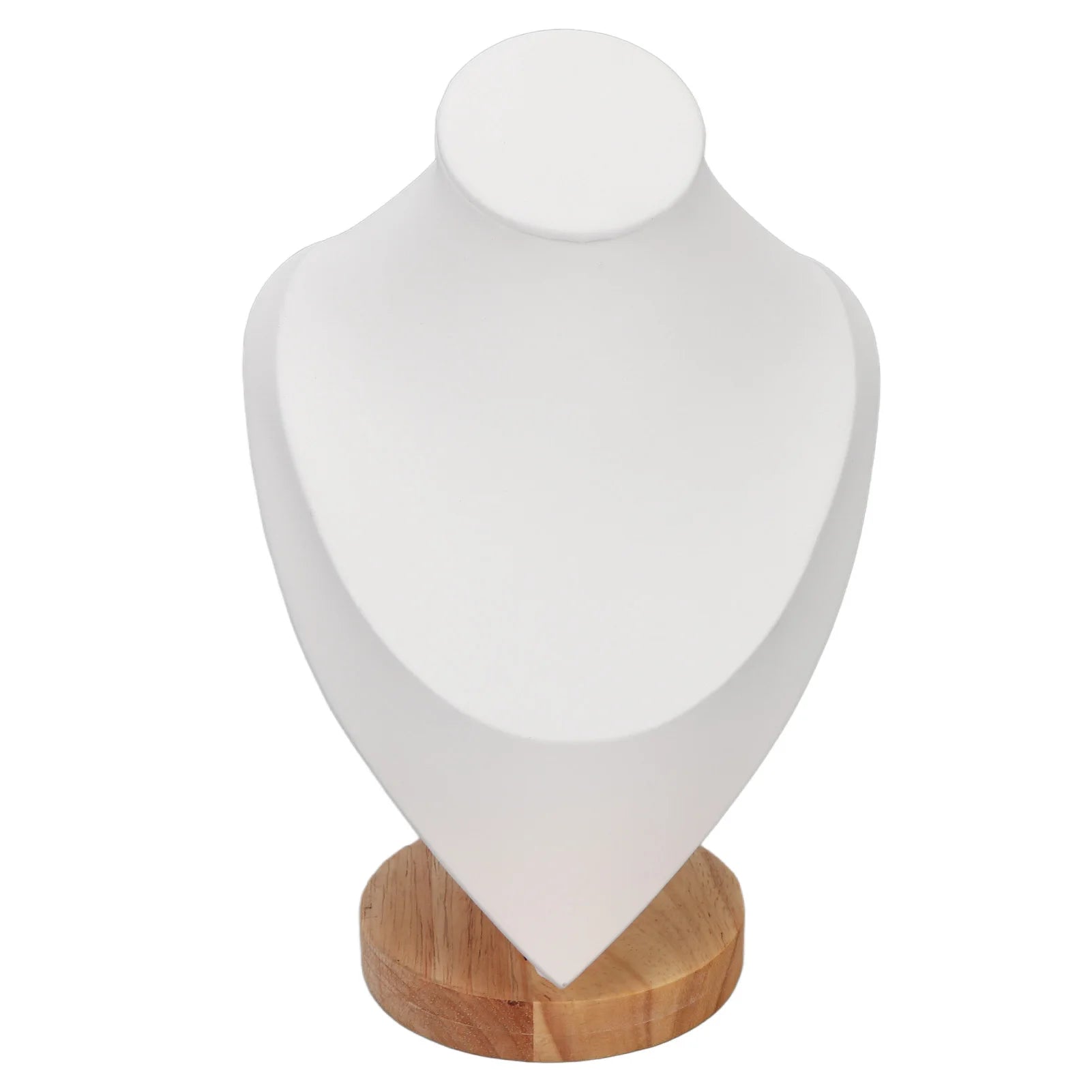 Necklace Display Holder Multipurpose Elegant Wood Jewelry Bust Stand for Home Jewelry Store Trade Show Qme white