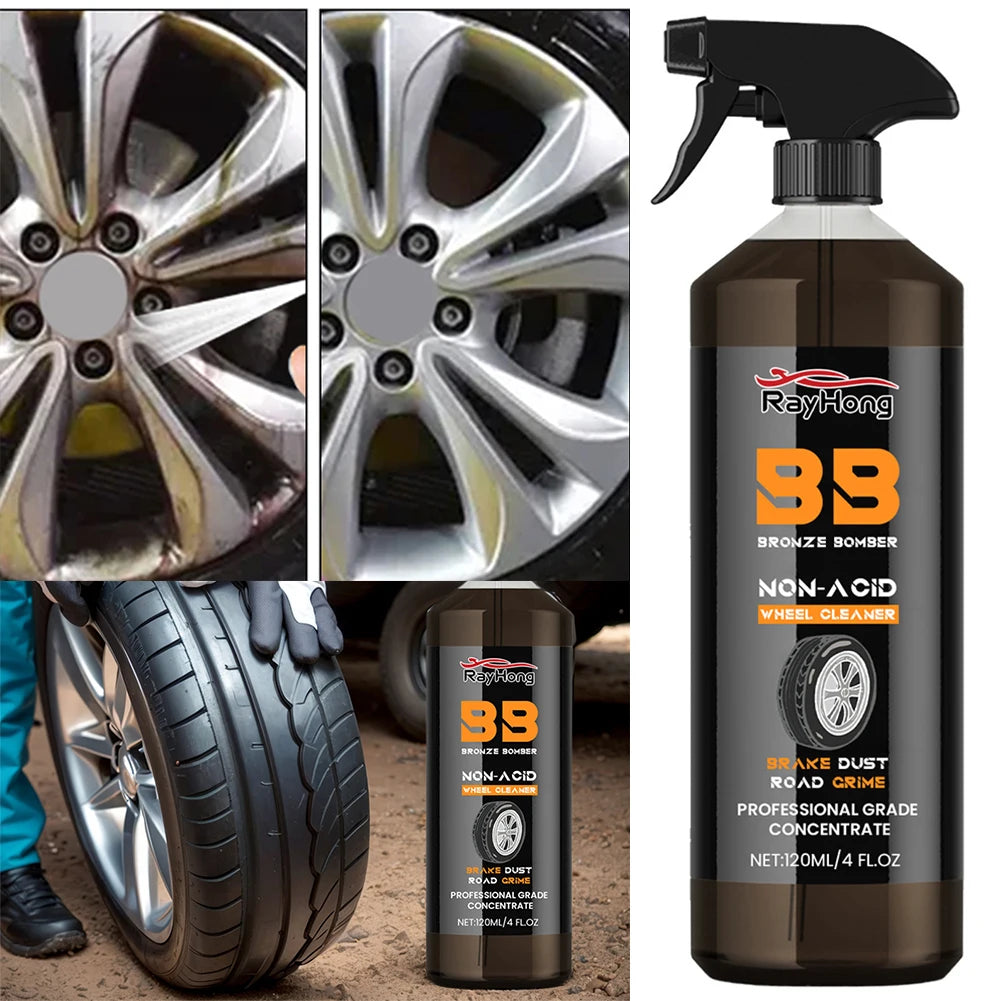 Powerful Rim Brake Buster Spray 120ml Car Detailing Brake Dust Remover Car Wash Wheel Cleaning Spray Car Washing Tools Qme