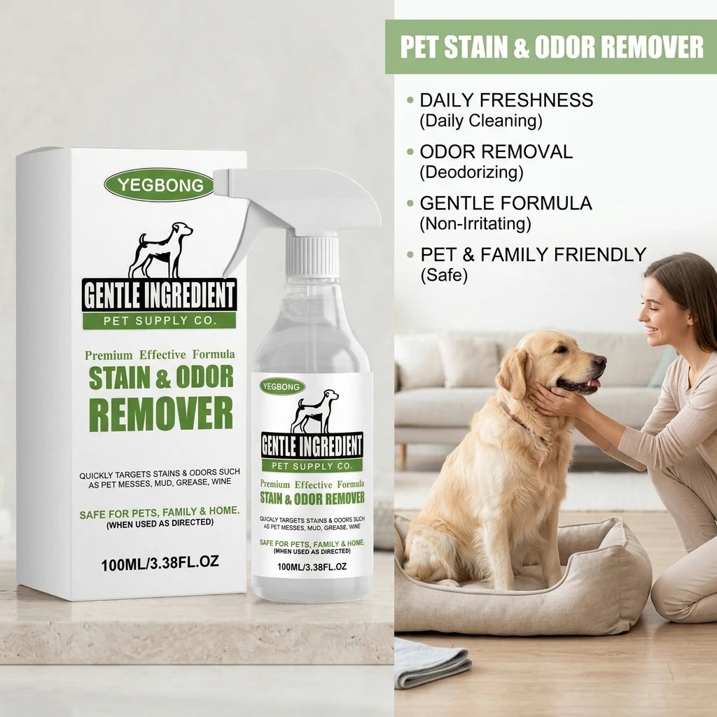 Pet Stain & Odor Cleaning Spray Remove Stubborn Dirt Eliminate Urinary Odor Non-irritating Safe Formula Pet Deodorizing Cleaner Qme