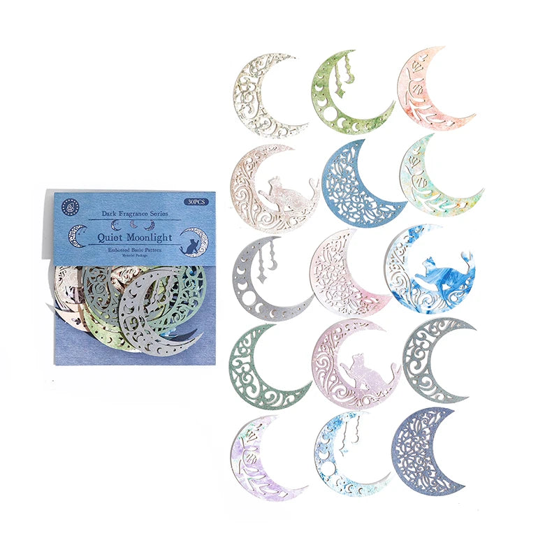 30pcs/pack Decor Scrapbook Hollow lace Materials Paper Combo Kit DIY Junk Journal Collage Photo Album Vintage Stationery Qme D