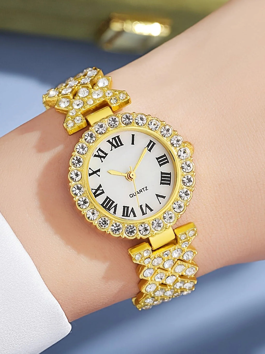 6-piece exquisite and versatile women's watch set, fashionable quartz watch, casual steel strip watch, women's watch set Qme