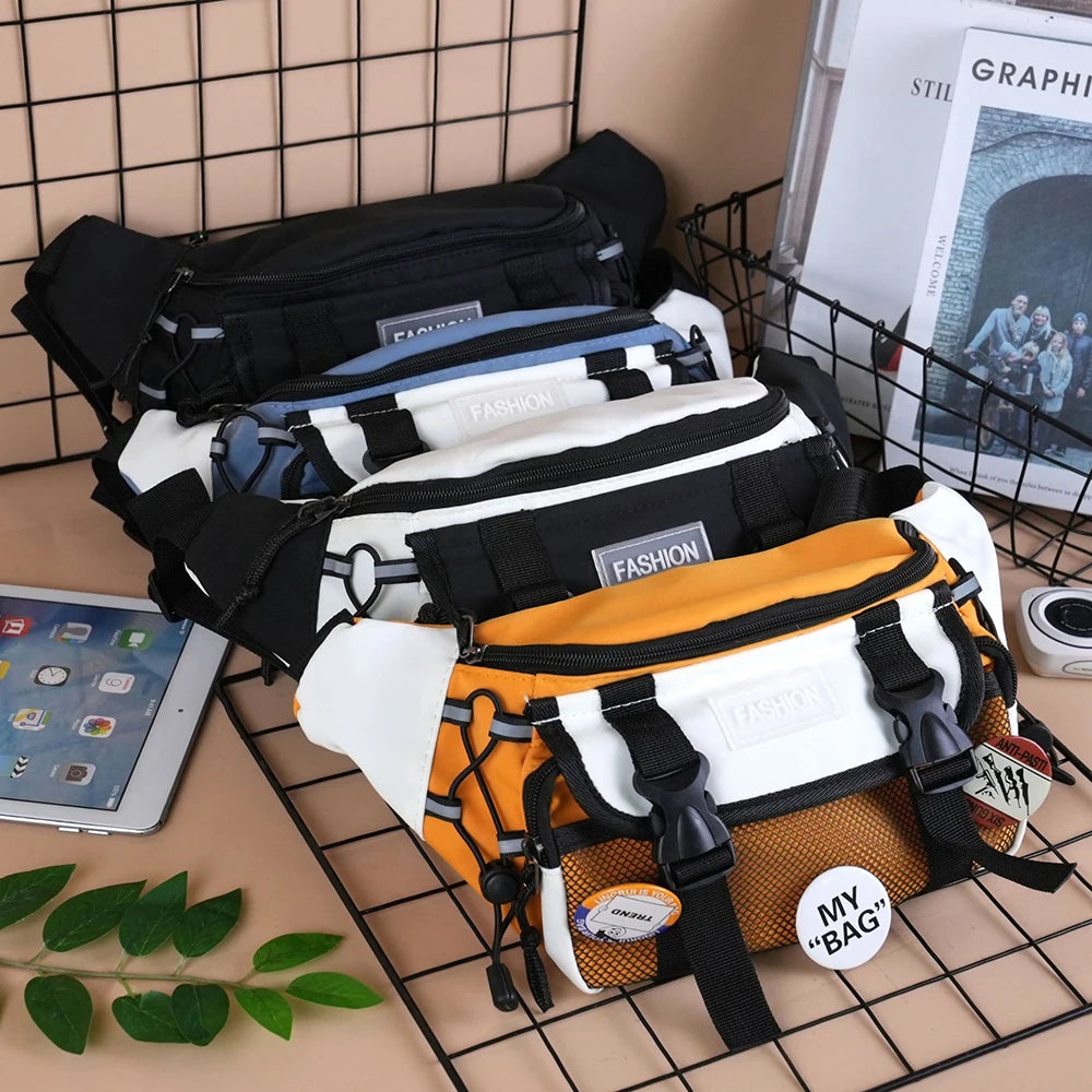 Random Crossbody Bag, Trendy Brand Workwear, Wind-Driven Waist Bag, Large Capacity Chest Bag Qme
