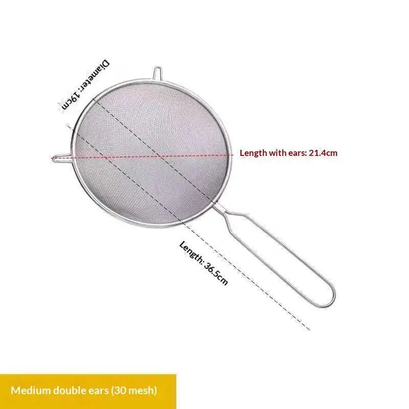Ergonomic Kitchen Strainer Christmas Recipes Non Slip Handle Hook Qme O