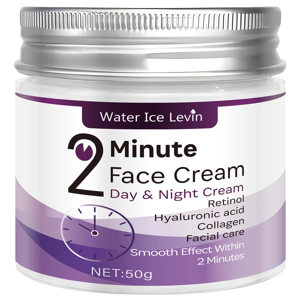 Water Ice Levin 2-Minute Face Cream: Retinol, Hyaluronic Acid & Collagen for Instant Smoothing. Day & Night Use. 50g. Qme one 50g