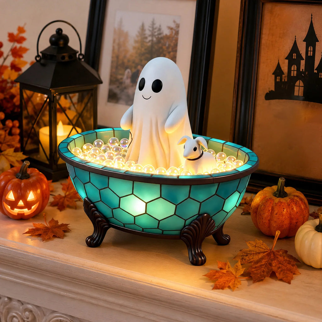 Creative and Cute Halloween Bathtub Night Light Indoor Figurine Lamps Holiday Birthday Fun Gift Party Scene Decoration Qme