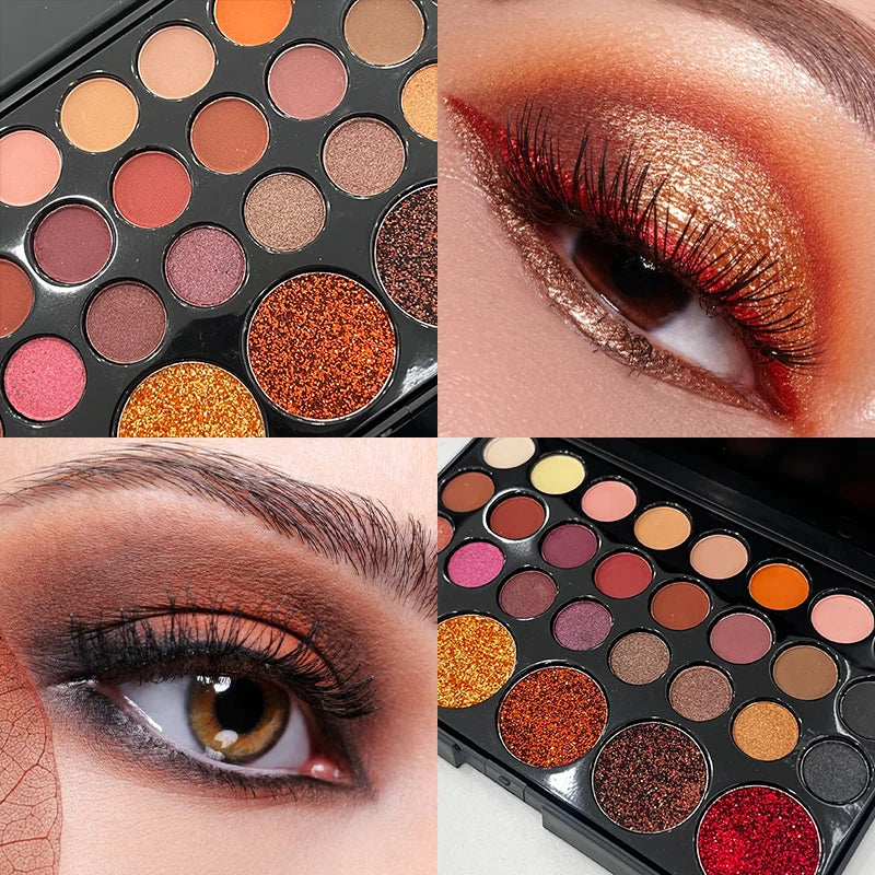 29 Colors Matte Shimmer Eyeshadow Palette Vibrant Neon Nude Glitter Qme