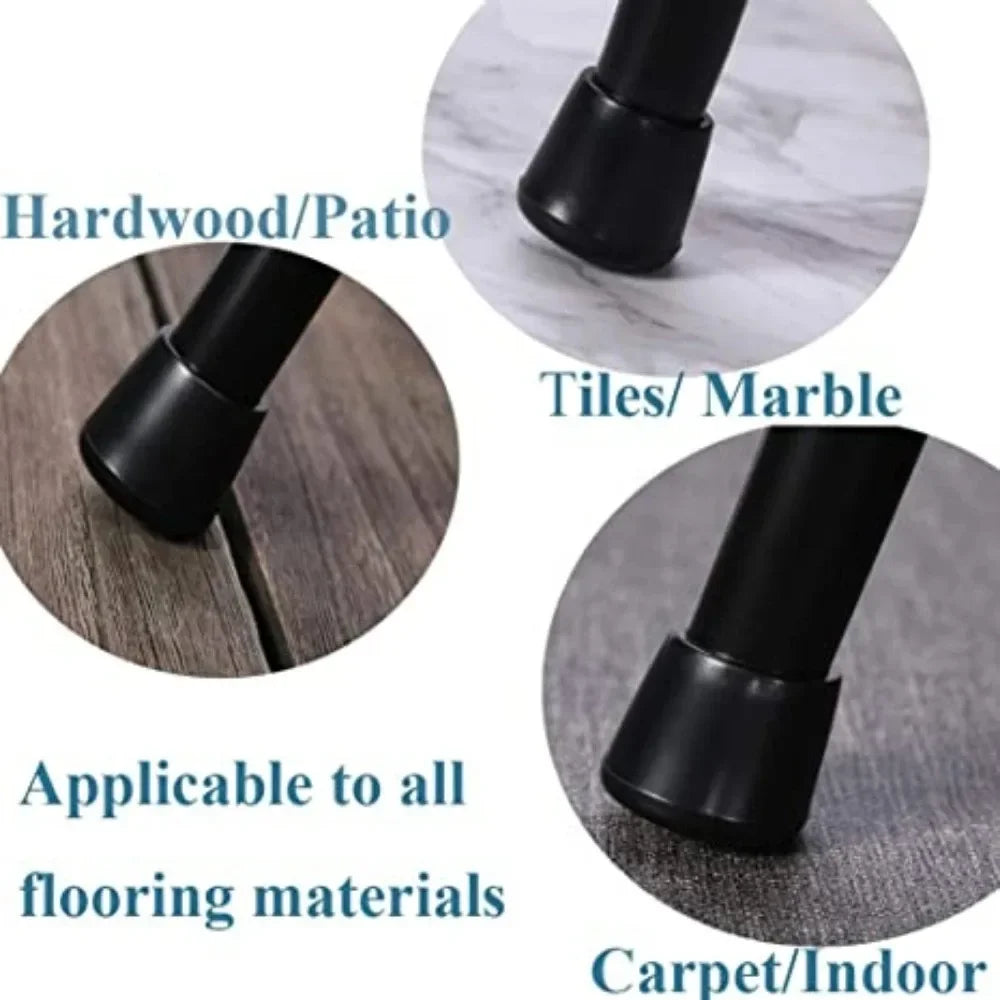 8-32PCS PVC Soft Rubber Round Tube Stainless Steel Cap Anti Slip Wear Resistant Silent Table Chair Floor Protective Rubber Cover Qme