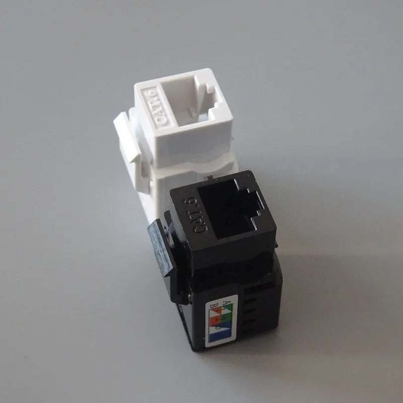 10pcs Category 6 Crimping Cable Computer Network Module CAT6 with Cover Information Ground Table Ethernet Cable Crystal Head Qme