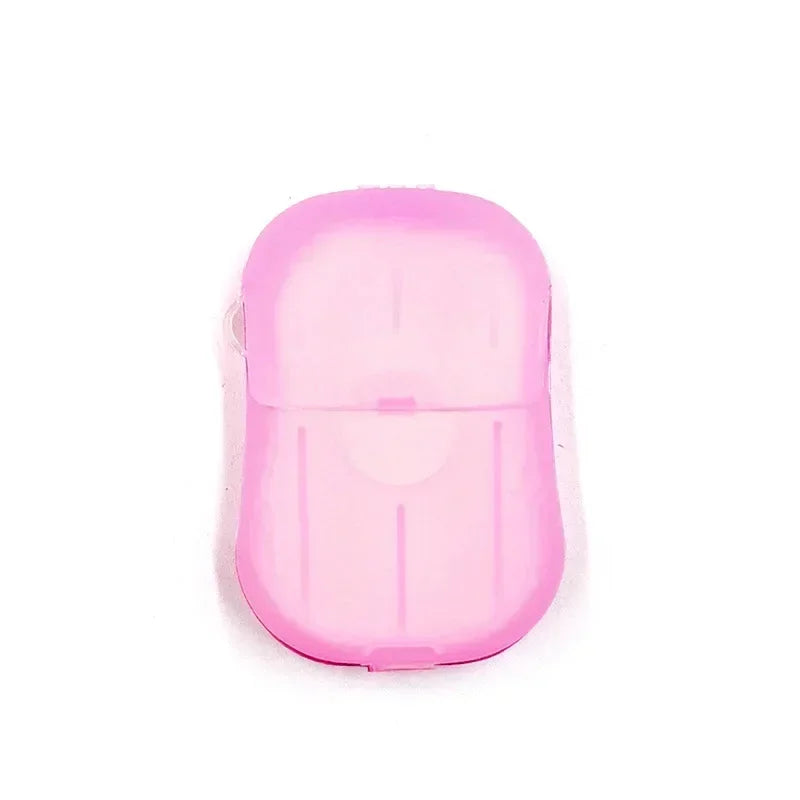 Outdoor travel disposable soap tablet box soap paper Portable hand washing tablet Small soap tablet mini soap sheet Qme Pink