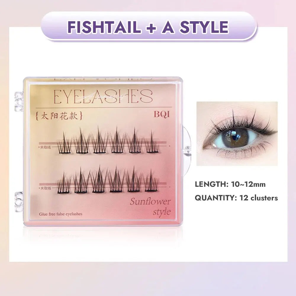 EYELASH No Glue Needed Self Adhesive Cluster Lash Diy Lashes Qme Trail Pack-B7639A