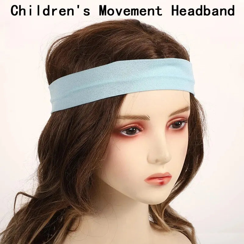 Children's Sports Headband 5X20CM Adjustable Elasticity Sweat Absorption And Skid Head Strap Sports Solid Color Headscarf 1Pcs Qme