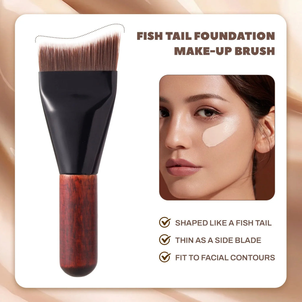 Mini Ultra Thin Foundation Brush Synthetic Flat Head Streak-free Qme