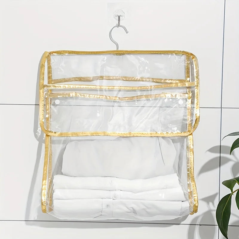 1 Bathroom Transparent Waterproof Toiletries Hanging Bag Clothes Qme