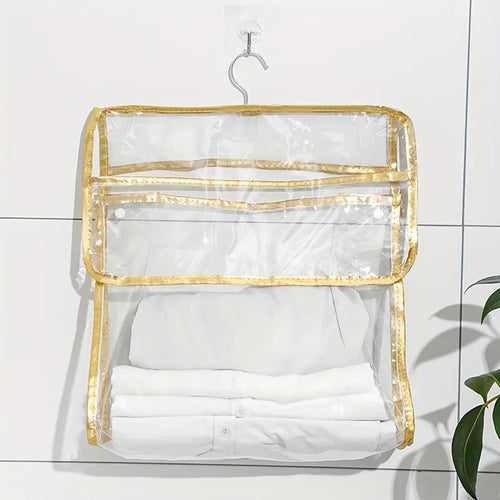 1 Bathroom Transparent Waterproof Toiletries Hanging Bag Clothes Qme