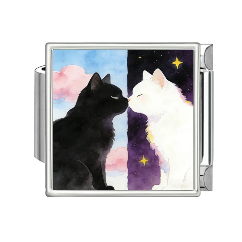 Fashion 2026 Colored Color Charms Animals Series Cat Dogs Italian Link Fit 9mm Stainless Steel Bracelet Jewelry Making DIY Gifts Qme Style 4